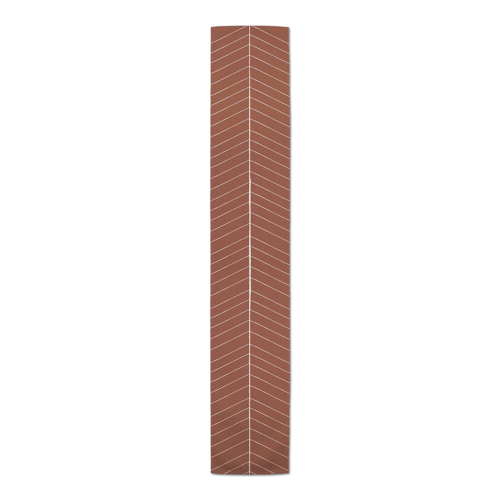 Burnt Orange Lines 16" x 72" Cotton Twill Runner